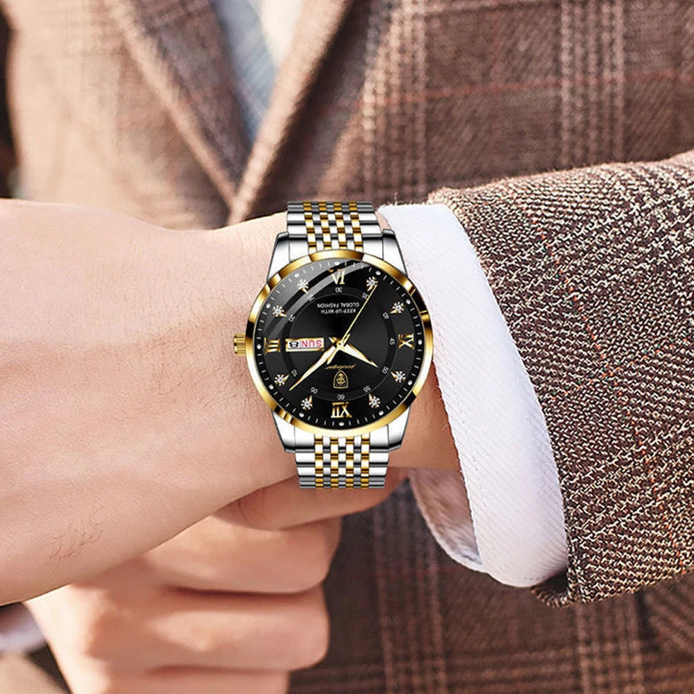 Relógio Masculino Esmerion Windsor Aço Inoxidável com Calendário