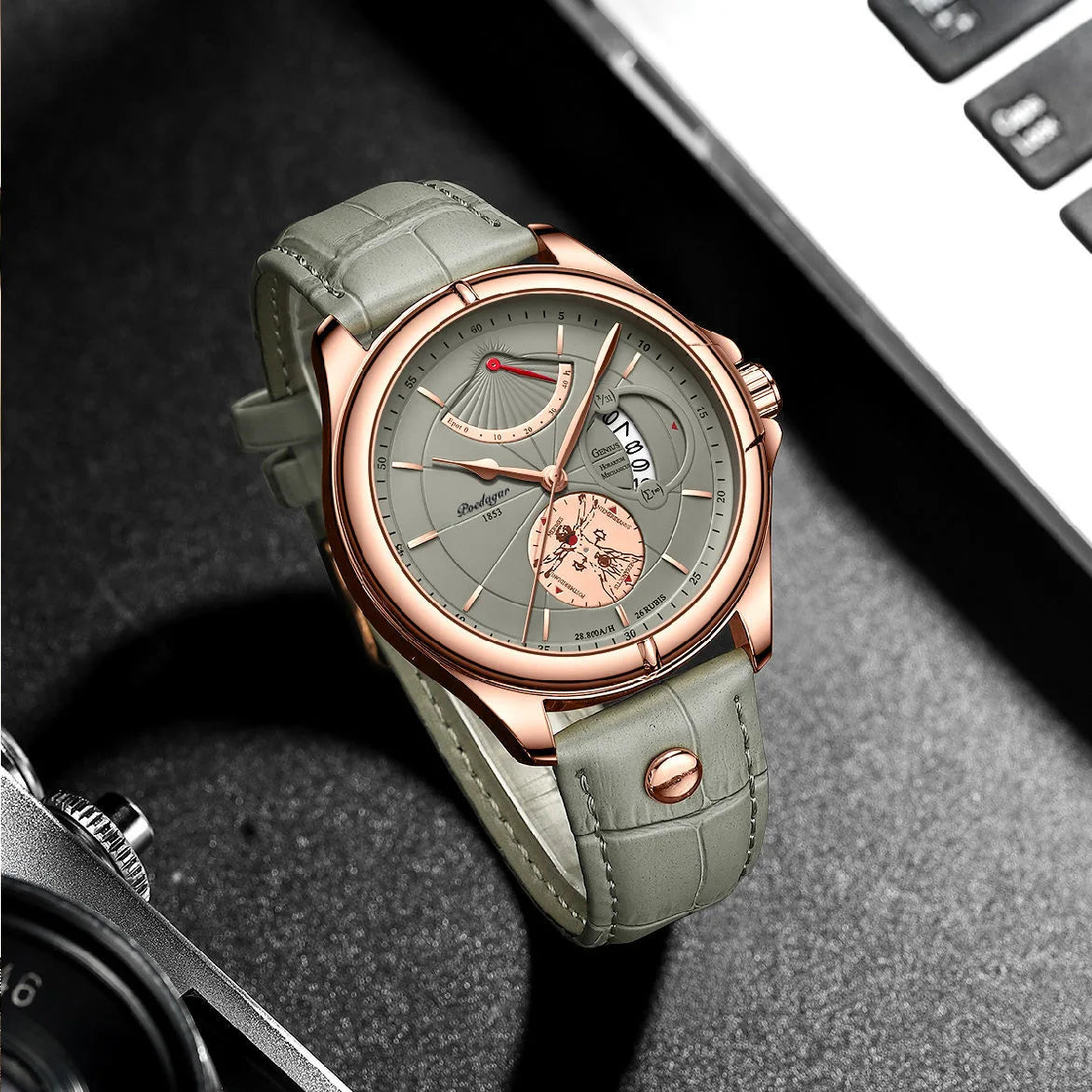 Relógio Masculino Esmerion Ranger Sport Grande Couro