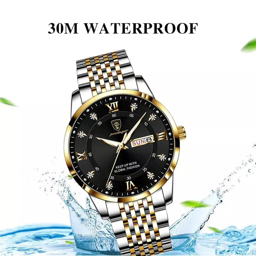 Relógio Masculino Esmerion Windsor Aço Inoxidável com Calendário
