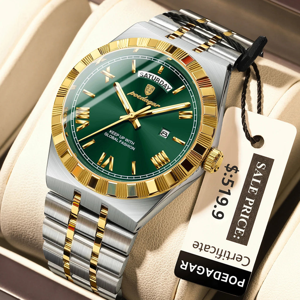 Relógio Masculino Esmerion Classic Aço Inoxidável com Calendário