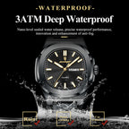 POEDAGAR Luxury Square Men Wristwatch Luminous Waterproof Week Date Male Clock Leather Quartz Casual Fashion Men's Watches Reloj